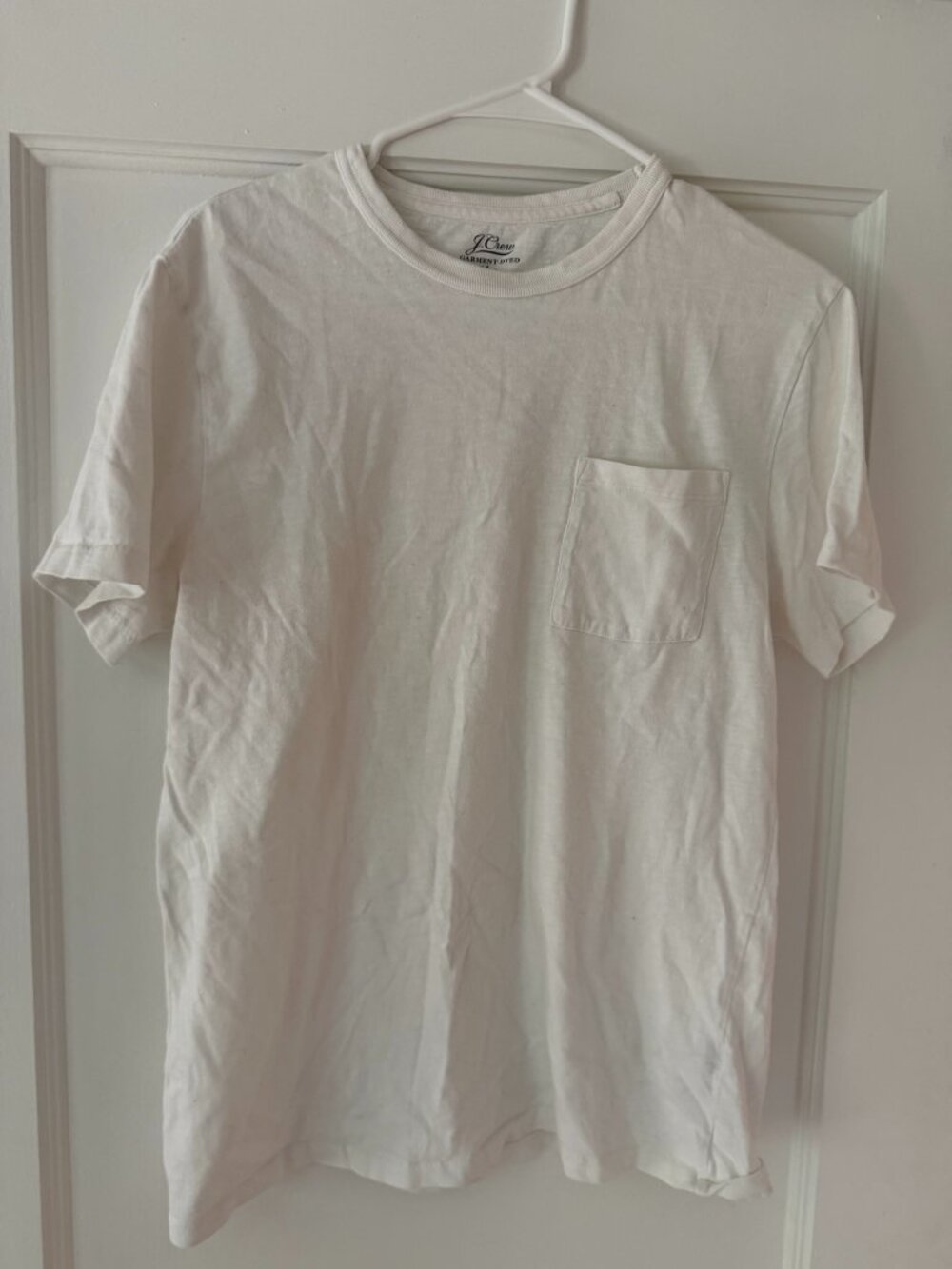 J. Crew - Garment-Dyed Pocket Tee - White - Size M